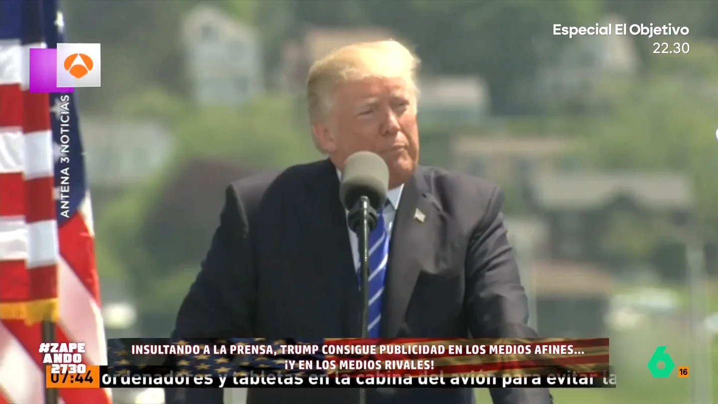 Zapeando repasa los 'mejores momentos' de Donald Trump con la prensa: "No le caen bien los periodistas... ni los de 'Jara y Sedal'" A pesar de lo que apuntaban las encuestas, Donald Trump ha triunfado en las elecciones a la presidencia de los Estados Unidos. El líder republicano ha protagonizado numerosos momentos frente a la prensa que han pasado a la historia.