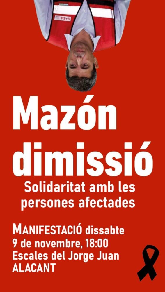 Cartel de la marcha de Mazón, dimisión