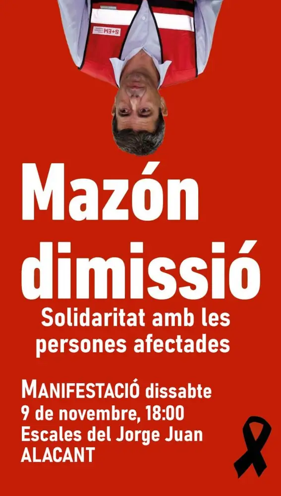 Cartel de la marcha de Mazón, dimisión Cartel de la marcha de Mazón, dimisión