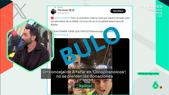 XPLICA Jokin Castellón desmonta a Vito Quiles denunciando que la ropa donada para los afectados por la DANA se tira: "Es un caradura y un sinvergüenza" XPLICA Jokin Castellón desmonta a Vito Quiles denunciando que la ropa donada para los afectados por la DANA se tira: "Es un caradura y un sinvergüenza"