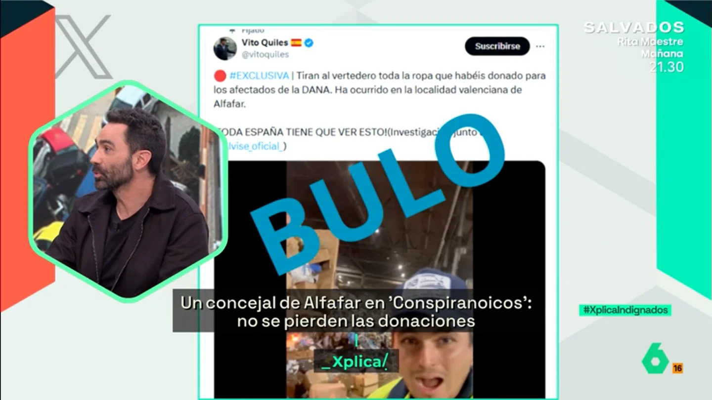 XPLICA Jokin Castellón desmonta a Vito Quiles denunciando que la ropa donada para los afectados por la DANA se tira: "Es un caradura y un sinvergüenza" XPLICA Jokin Castellón desmonta a Vito Quiles denunciando que la ropa donada para los afectados por la DANA se tira: "Es un caradura y un sinvergüenza"