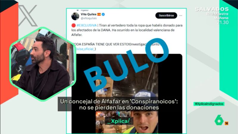 XPLICA Jokin Castellón desmonta a Vito Quiles denunciando que la ropa donada para los afectados por la DANA se tira: "Es un caradura y un sinvergüenza" 