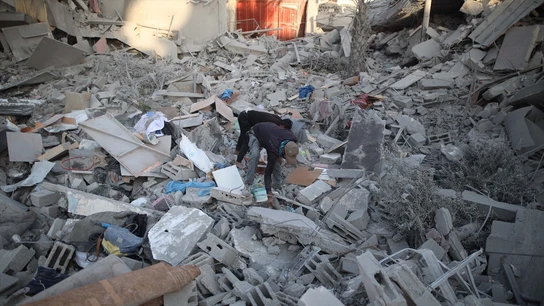 Una zona arrasada por un ataque israelí en Gaza Una zona arrasada por un ataque israelí en Gaza