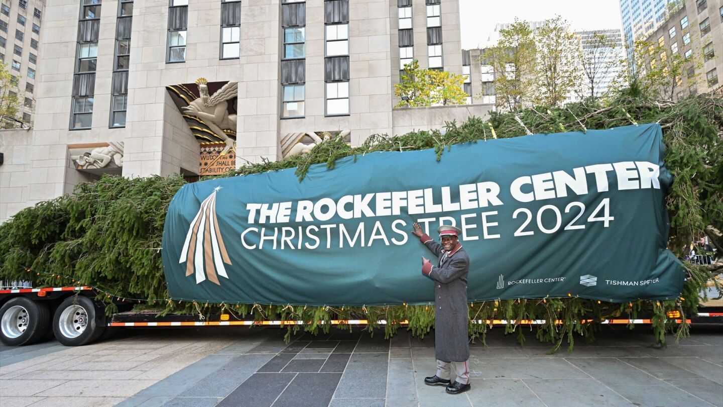 El &aacute;rbol de Navidad llega el Rockefeller Center de Nueva York el 9 de noviembre de 2024