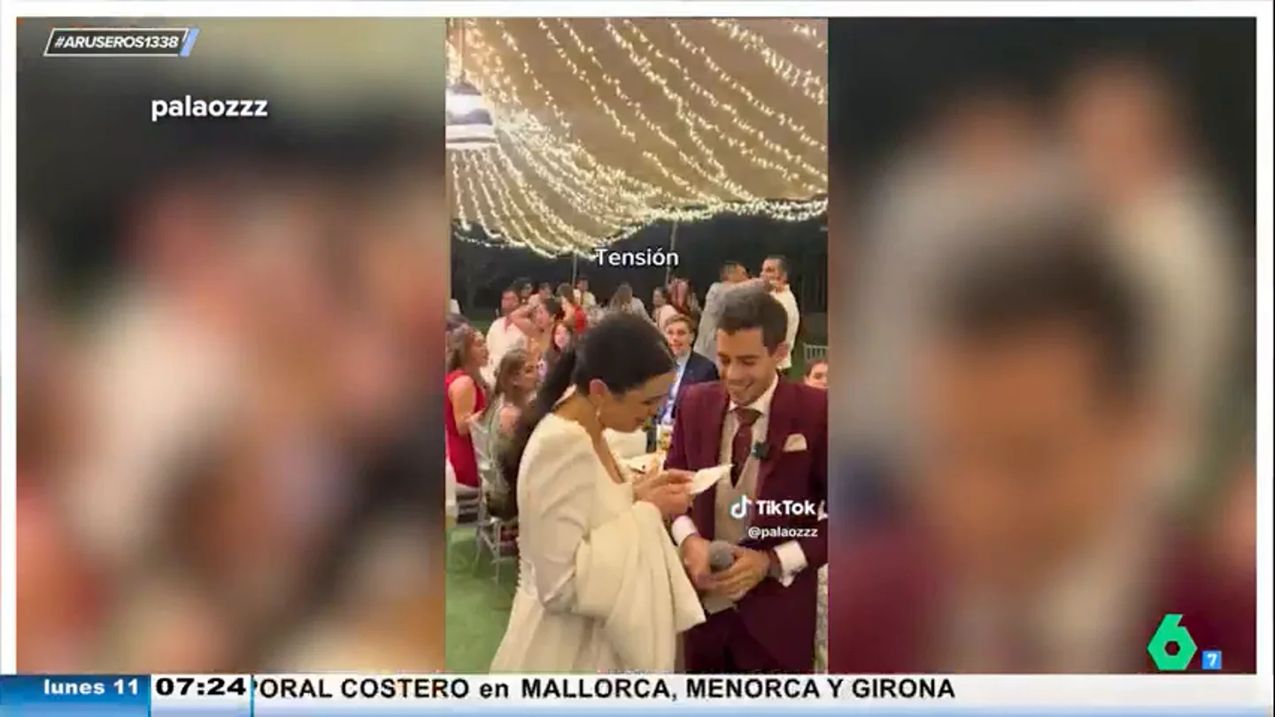 El divertido momento en el que una novia "no se fía" de sus invitados y revisa el cartón del bingo musical de su boda El divertido momento en el que una novia "no se fía" de sus invitados y revisa el cartón del bingo musical de su boda