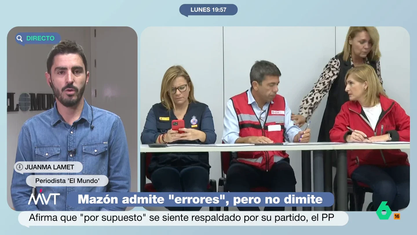 Juanma Lamet desvela lo que le dijo un barón del PP sobre la dimisión de Mazón El periodista Juanma Lamet asegura en este vídeo que existe "un relevo claro" al frente del PP valenciano, donde la alcaldesa de Valencia, María José Catalá, podría suceder a Mazón. Sin embargo, señala que "depende de Vox y no están por la labor".
