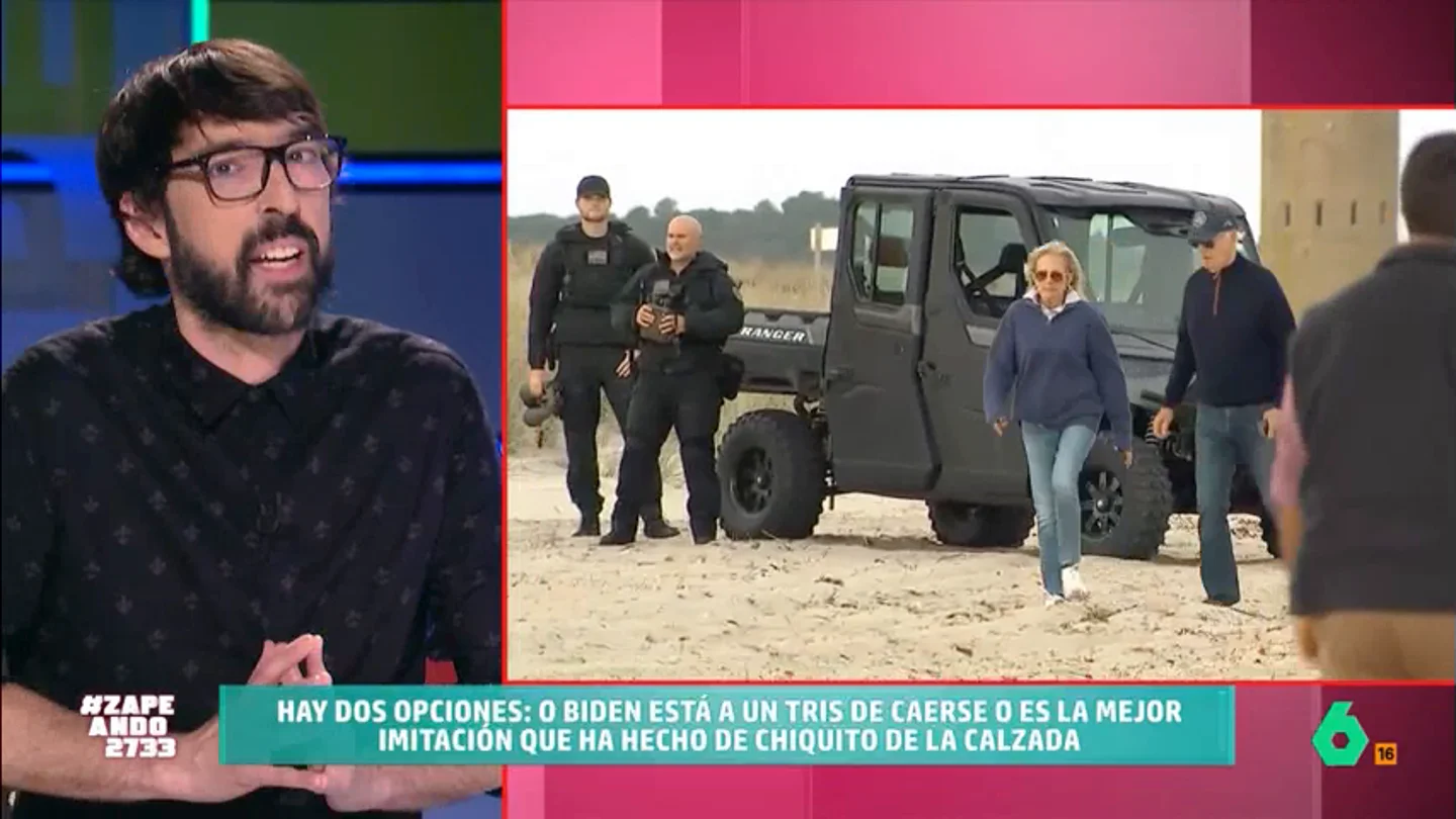 Quique Peinado y Miki Nadal analizan el 'paseo playero' de Joe Biden: "El verbo, igual, no es caminar" Quique Peinado y Miki Nadal analizan el 'paseo playero' de Joe Biden: "El verbo, igual, no es caminar"