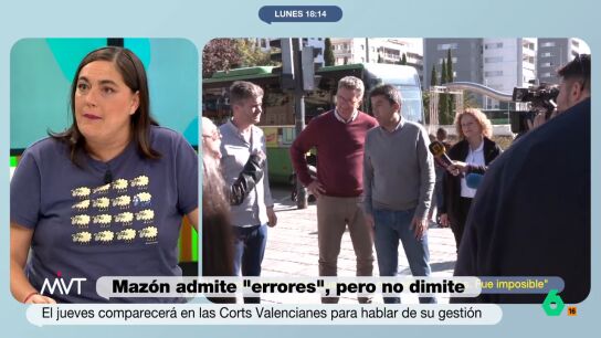 Loreto Ochando reacciona a las duras cr&iacute;ticas de unos vecinos a Carlos Maz&oacute;n en Torrent por su gesti&oacute;n de la DANA, que ella misma valora como "miserable, cuanto menos". Su dura reflexi&oacute;n contra el Gobierno de la Generalitat, en este v&iacute;deo.