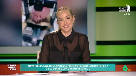 Isabel Forner, al descubrir que Maya Pixelskaya ha impreso en su cráneo en 3D: "Tengo sentimientos encontrados" La zapeadora se ha hecho un TAC para, de esta manera, poder fabricar una reproducción de su cráneo gracias a su impresora 3D. "Si Dios existe desaprueba mucho esto que estoy haciendo", comenta Maya.
