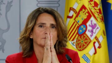 La vicepresidenta tercera y ministra para la Transición Ecológica y el Reto Demográfico, Teresa Ribera, en una rueda de prensa tras un Consejo de Ministros en septiembre. 