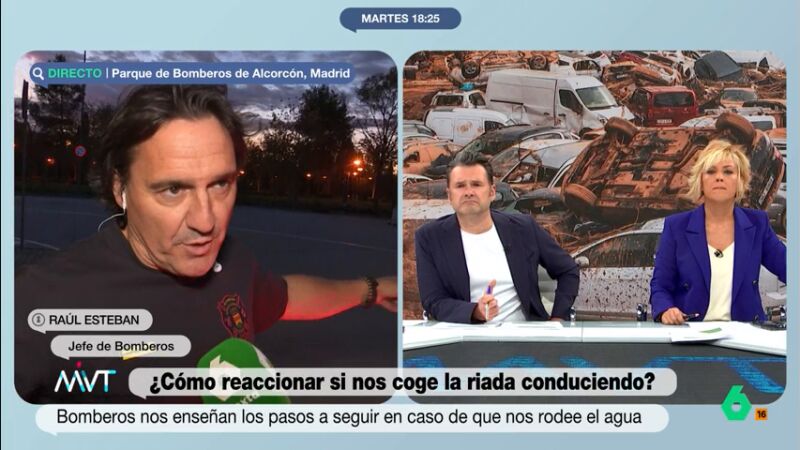 Si hay que subirse al coche en plena riada, ¿cuál es la parte más segura? El bombero Raúl Esteban responde