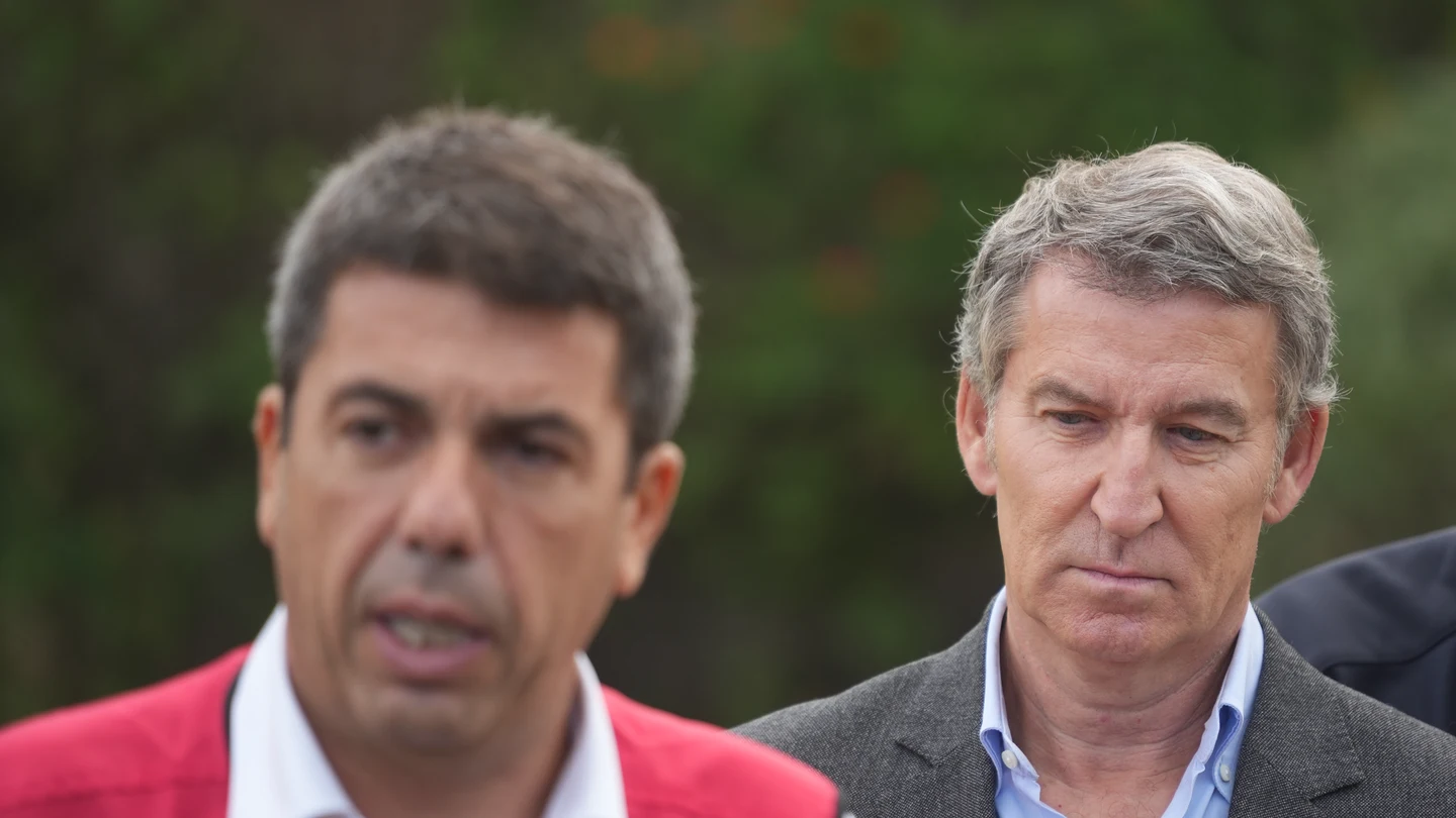 El president de la Generalitat Valenciana, Carlos Mazón, y el líder del PP, Alberto Núñez Feijóo El president de la Generalitat Valenciana, Carlos Mazón, y el líder del PP, Alberto Núñez Feijóo