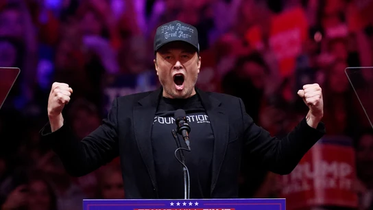Elon Musk, durante un mitin de Donald Trump Elon Musk, durante un mitin de Donald Trump