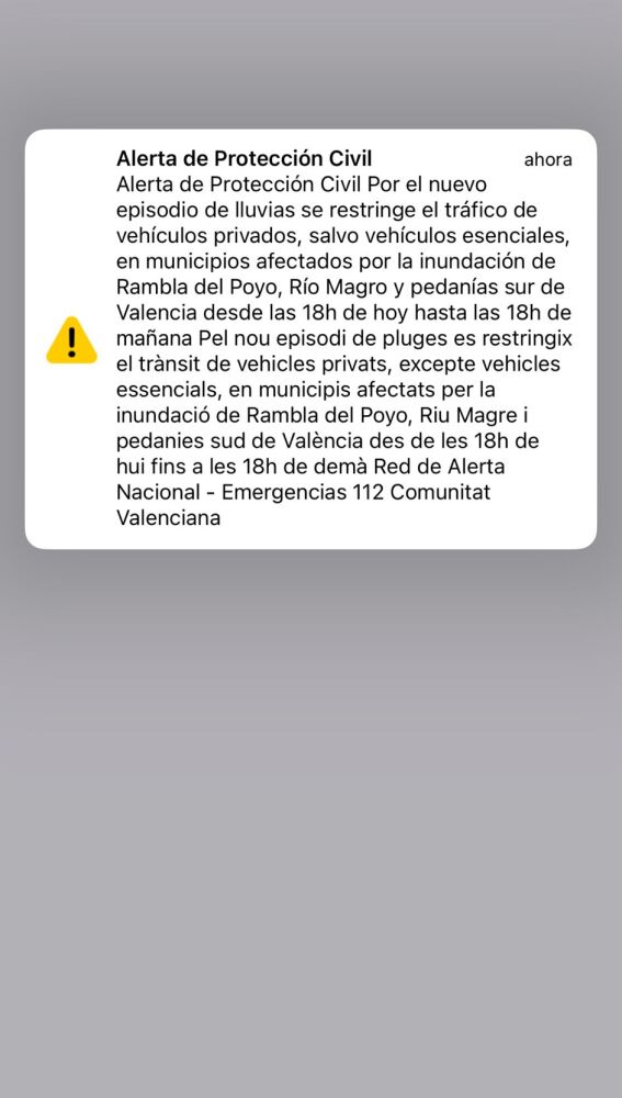 La alerta de Protección Civil