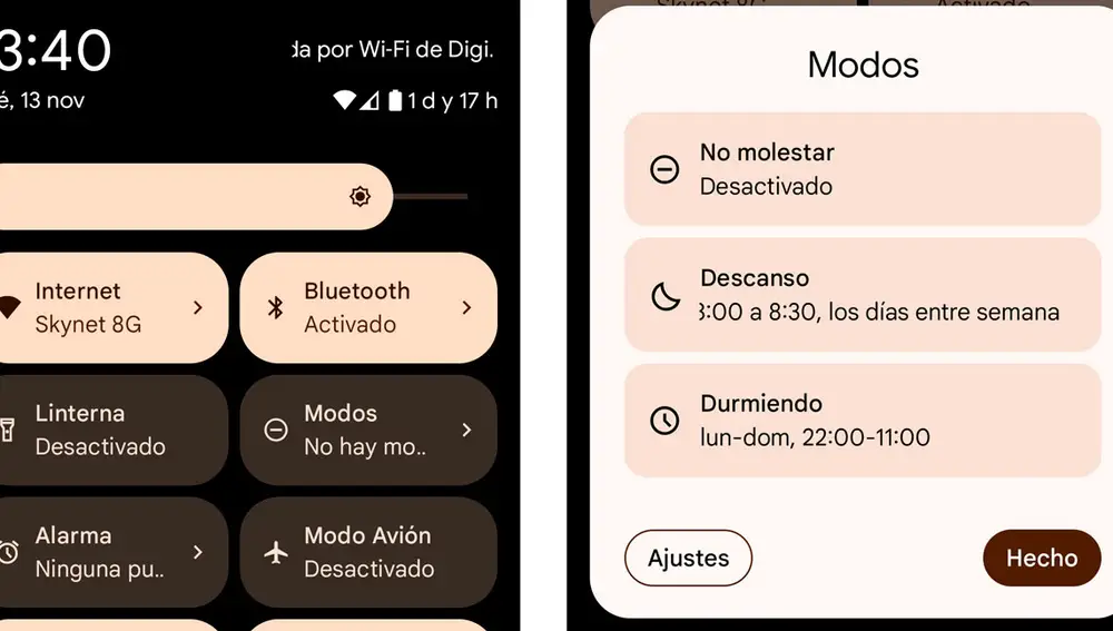 Los nuevos modos de Android 15 Los nuevos modos de Android 15