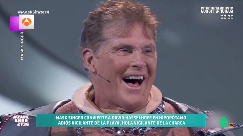 David Hasselhoff deja alucinados a los investigadores de 'Mask Singer': Javier Ambrossi le 'caza' debajo de Hipopótamo