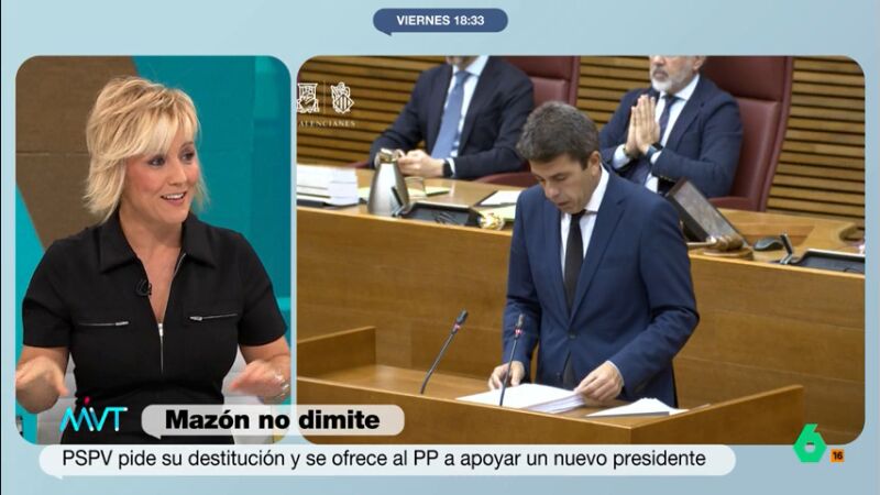 Cristina Pardo, sobre la reelección de Mazón: "Empieza el fuego amigo y terminas en tu casa antes de que se plantee"