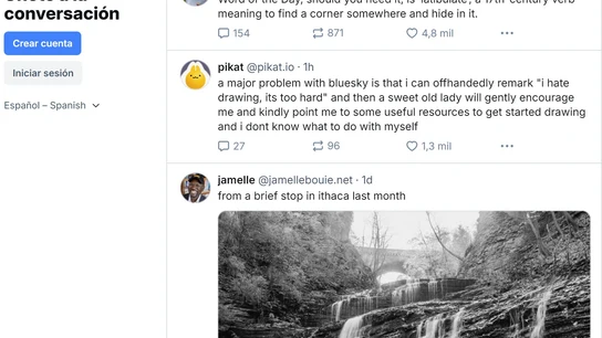 Una imagen del feed general de Bluesky. Una imagen del feed general de Bluesky.