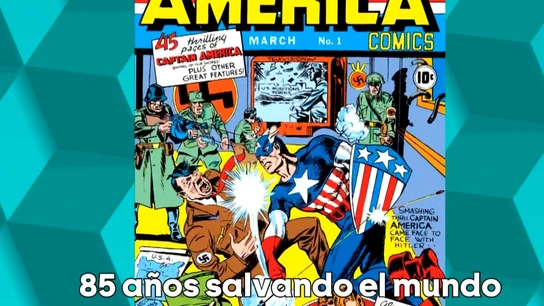 El Capitán América, golpeando a Hitler El Capitán América, golpeando a Hitler