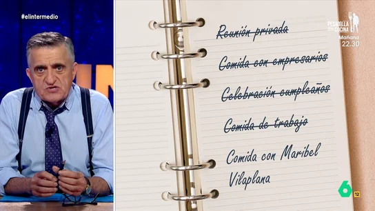 Wyoming, sobre la comida de Mazón: "Con lo que tardó en salir, la gestión no, pero la digestión la hizo cuatro veces" El presentador de El Intermedio expone la importancia de seguir hablando sobre la comida a la que asistió el presidente de la Comunidad Valenciana debido a las múltiples versiones que han dado de la misma.