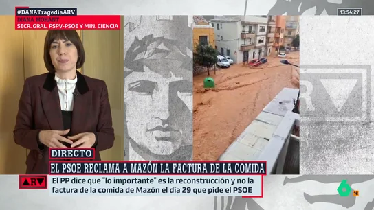 Morant exige la factura de la comida de Mazón el día de la DANA: "Queremos el relato de los hechos" Morant exige la factura de la comida de Mazón el día de la DANA: "Queremos el relato de los hechos"