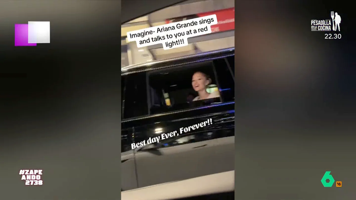 Ariana Grande sorprende a un fan que escuchaba su música en el coche: se pone a cantar con él uno de sus temas La artista, que se encuentra en plena promoción de su nueva película, 'Wicked', encontró al joven escuchando uno de sus temas a todo volumen en su coche y no perdió la oportunidad de darle una gran sorpresa.