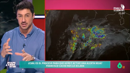 Francisco Cacho explica cuál es el proceso para que AEMET active una alerta roja: "No es un señor apretando un botón" El meteorólogo de laSexta indica que para poder activar un aviso de estas características es necesario todo un proceso que implica varios filtros: desde observadores en el terreno hasta un responsable nacional.