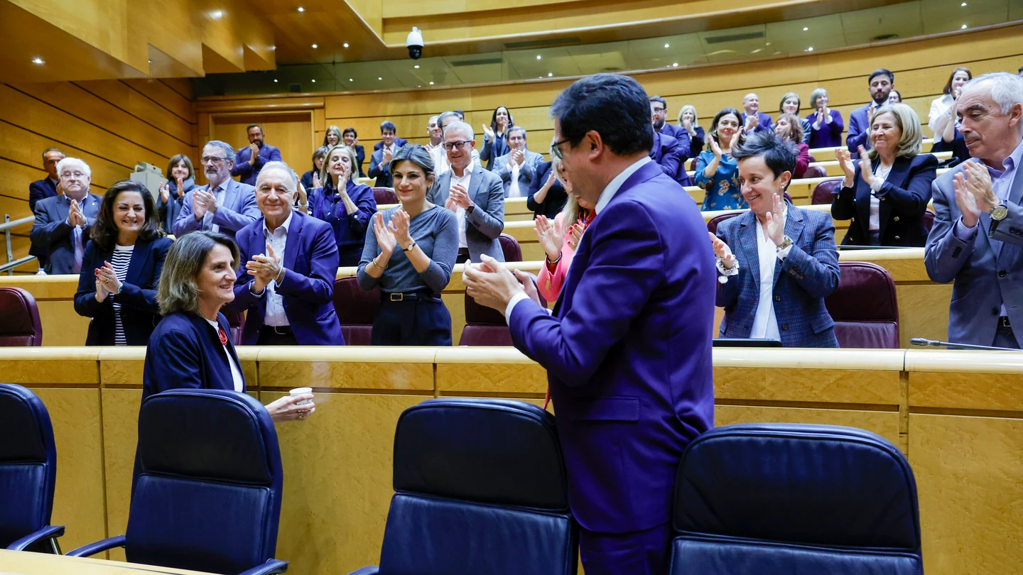 Teresa Ribera recibe la ovación del PSOE en el Senado tras conocer que será vicepresidenta europea Teresa Ribera recibe la ovación del PSOE en el Senado tras conocer que será vicepresidenta europea