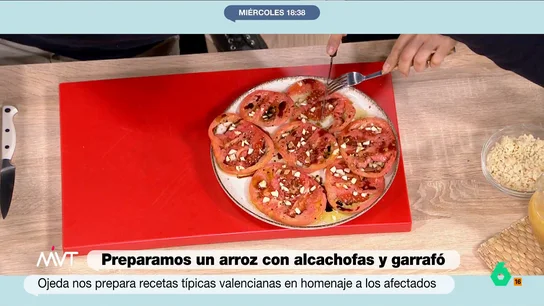 Cristina Pardo alucina con la ensalada de tomate valenciano de Pablo Ojeda: "¡Qué bueno está, por el amor de Dios!" El nutricionista homenajea a los afectados por la DANA a través de una sencilla ensalada que tiene como protagonista al tomate valenciano. "Es espectacular", afirma.