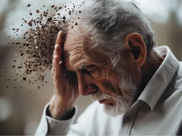 Representación de una persona con alzheimer Representación de una persona con alzheimer