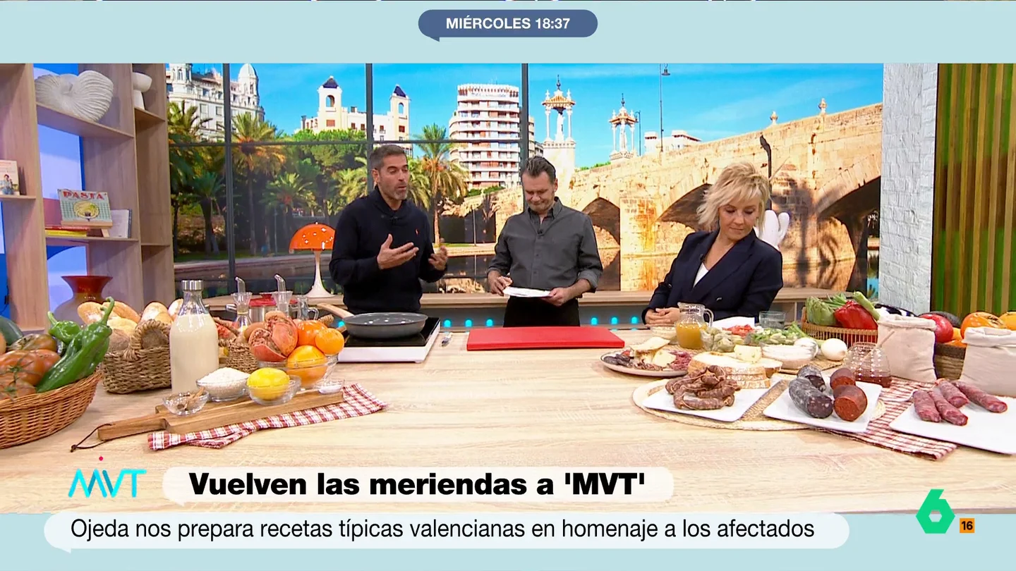 Pablo Ojeda trae los mejores productos de Valencia a Más Vale Tarde a través de varias recetas sencillas Pablo Ojeda vuelve al programa con sus recetas sencillas y, sobre todo, saludables. En esta ocasión, el nutricionista va a utilizar ingredientes de la Comunidad Valencia para homenajear a la zona tras la crisis provocada por la DANA.