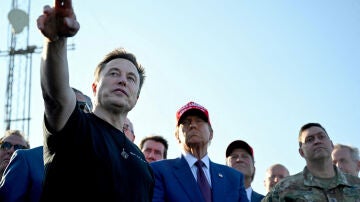 Elon Musk y Donald Trump en el lanzamiento de SpaceX