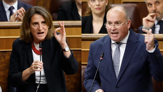 La ministra Ribera y el portavoz del PP, Miguel Tellado La ministra Ribera y el portavoz del PP, Miguel Tellado
