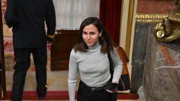 La l&iacute;der de Podemos, Ione Belarra, durante el pleno del Congreso de los Diputados este jueves en Madrid.