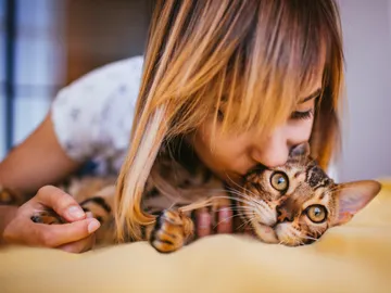 Una niña con un gato Una niña con un gato