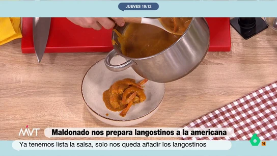 Maldonado cocina langostinos a la americana Maldonado cocina langostinos a la americana