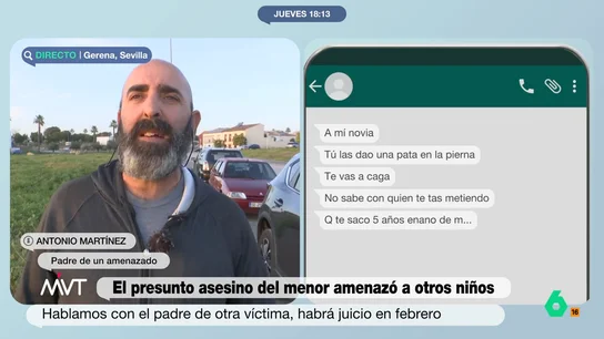 Un padre denuncia amenazas de muerte a su hijo por parte del presunto autor del asesino en un instituto de Gerena Un padre denuncia amenazas de muerte a su hijo por parte del presunto autor del asesino en un instituto de Gerena