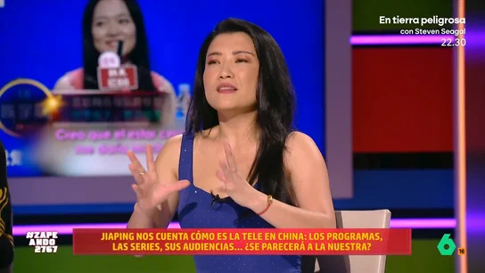 Jiaping explica cómo son los programas de citas en China: "Hay baja natalidad y tienen que hacer 'match' a la gente sí o sí" Jiaping analiza en Zapeando cómo son los programas de citas, desvela que ella prefiere "uno muy rico" a muy guapo y confiesa que fue a acompañar a un amigo a uno de los castings para que le cogieran a ella.