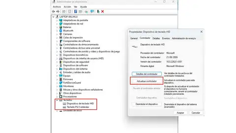 Actualizando el controlador del teclado Actualizando el controlador del teclado