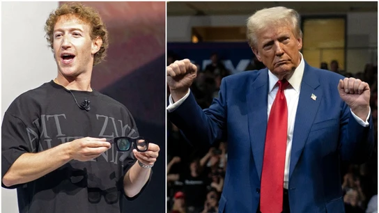 Mark Zuckenberg, a la izquierda; Trump, a la derecha Mark Zuckenberg, a la izquierda; Trump, a la derecha