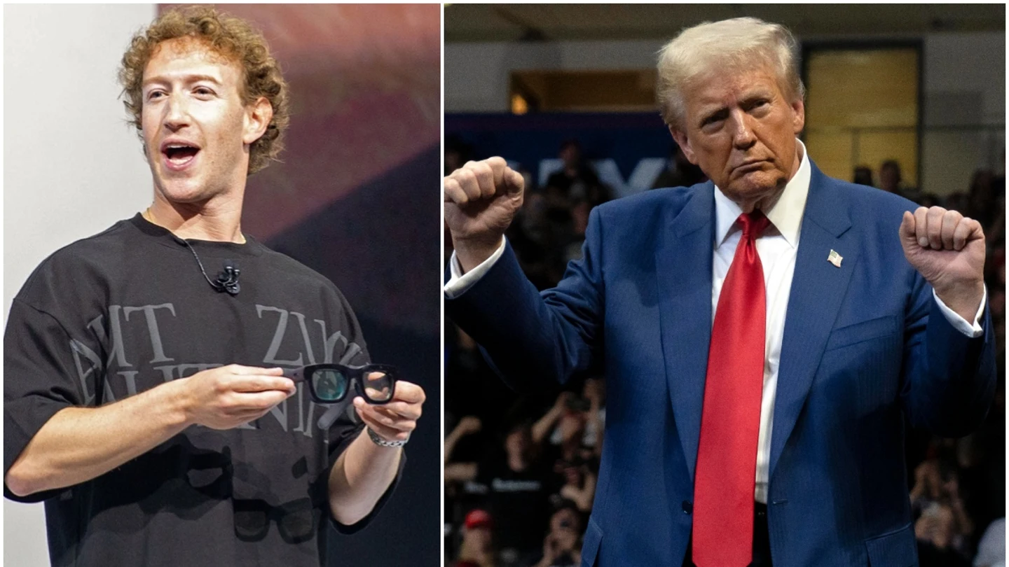 Mark Zuckenberg, a la izquierda; Trump, a la derecha Mark Zuckenberg, a la izquierda; Trump, a la derecha