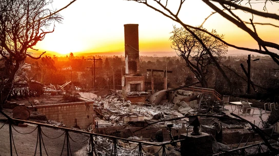 Una de las casas destruidas por el incendio Palisades en Los Ángeles Una de las casas destruidas por el incendio Palisades en Los Ángeles