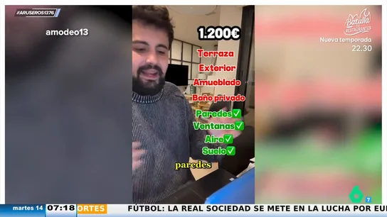 El viral de Juan Amodeo sobre lo difícil que es acceder a una vivienda: "¿Suelo para qué? Si estoy acostumbrado a tocar fondo" El viral de Juan Amodeo sobre lo difícil que es acceder a una vivienda: "¿Suelo para qué? Si estoy acostumbrado a tocar fondo"
