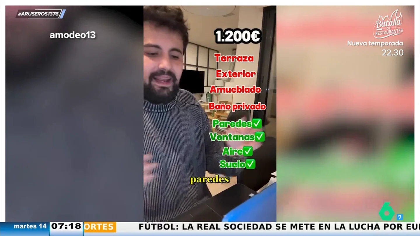 El viral de Juan Amodeo sobre lo difícil que es acceder a una vivienda: "¿Suelo para qué? Si estoy acostumbrado a tocar fondo" El viral de Juan Amodeo sobre lo difícil que es acceder a una vivienda: "¿Suelo para qué? Si estoy acostumbrado a tocar fondo"