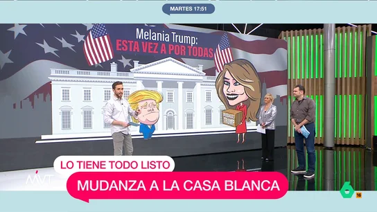 Iñaki López, sobre el entusiasmo de Melania Trump al volver a la Casa Blanca Las caras serias de Melania Trump durante el primer mandato de Donald Trump se han convertido en entusiasmo al volver a la Casa Blanca. Iñaki López analiza, con ironía, este cambio de actitud de la primera dama.