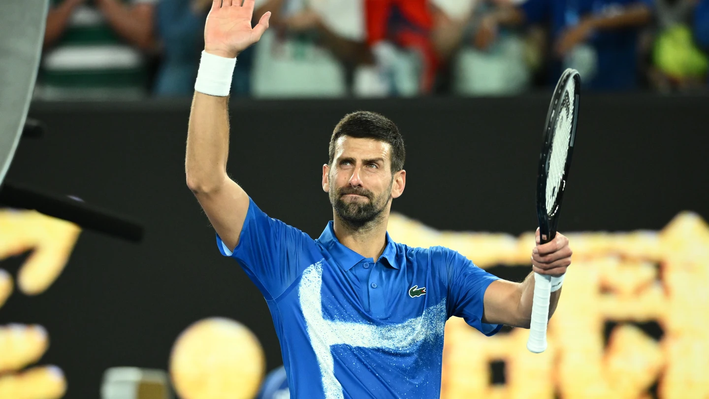 Tennis - Australian Open 13 January 2025, Australia, Melbourne: Serbian tennis player Novak Djokovic celebrates victory over US Nishesh Basavareddy during their men's singles first round match of the Australian Open tennis tournament at Melbourne Park. Photo: Joel Carrett/AAP/dpa 13/01/2025 ONLY FOR USE IN SPAIN