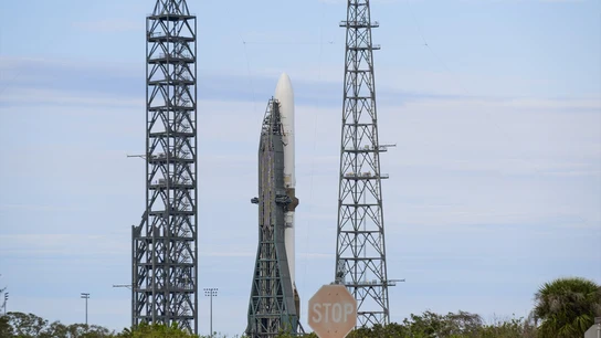 El cohete de Jeff Bezos, a punto de despegar El cohete de Jeff Bezos, a punto de despegar