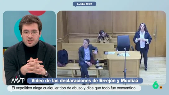 Alan Barroso, sobre la actitud del juez con Elisa Mouliaá: "No sé cómo se va a incentivar así a mujeres que han sufrido abusos" Más Vale Tarde analiza en este vídeo las declaraciones de Íñigo Errejón y Elisa Mouliaá en el juicio por presunta agresión sexual a la actriz, donde llama la atención el tono muy duro del juez con la denunciante.