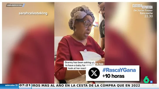 Anuncia a su abuela de que va a ser bisabuela con un 'rasca y gana': así se emociona la señora al descubrirlo Anuncia a su abuela de que va a ser bisabuela con un 'rasca y gana': así se emociona la señora al descubrirlo