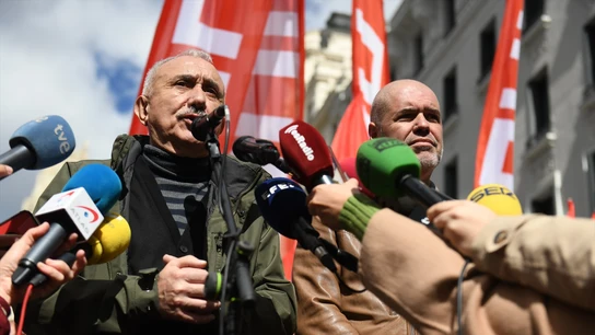 Imagen del secretario general de la UGT, Pepe Álvarez; y el secretario general de CCOO, Unai Sordo. Imagen del secretario general de la UGT, Pepe Álvarez; y el secretario general de CCOO, Unai Sordo.